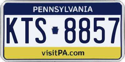 PA license plate KTS8857