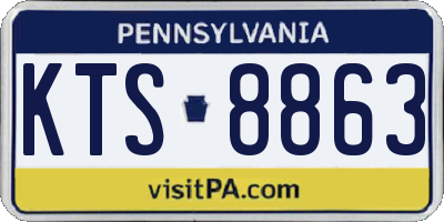 PA license plate KTS8863