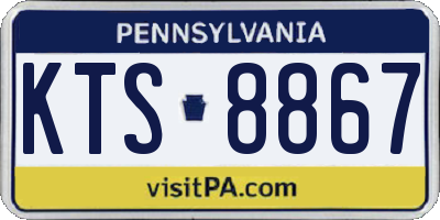 PA license plate KTS8867