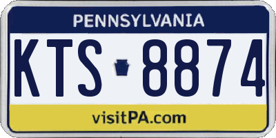PA license plate KTS8874