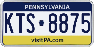 PA license plate KTS8875