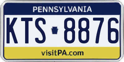 PA license plate KTS8876