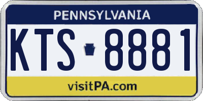 PA license plate KTS8881