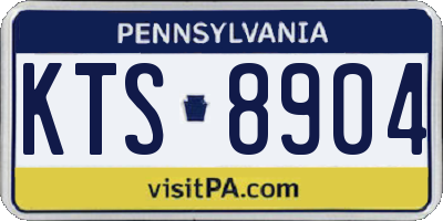 PA license plate KTS8904