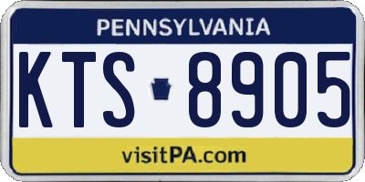 PA license plate KTS8905