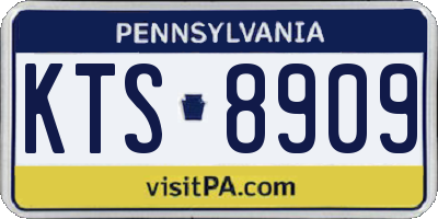 PA license plate KTS8909