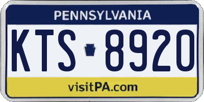 PA license plate KTS8920