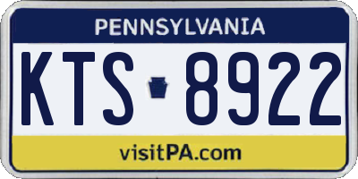 PA license plate KTS8922