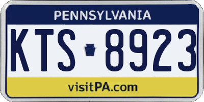 PA license plate KTS8923