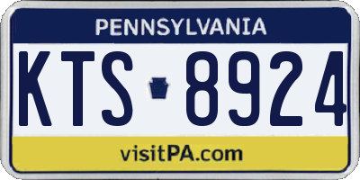 PA license plate KTS8924