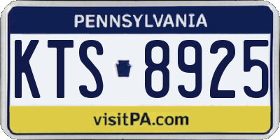 PA license plate KTS8925