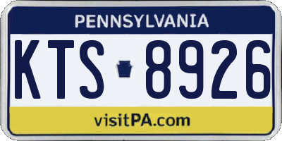 PA license plate KTS8926