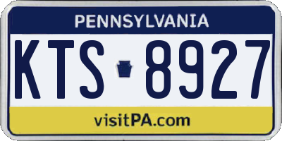 PA license plate KTS8927