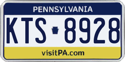 PA license plate KTS8928