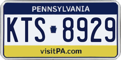PA license plate KTS8929