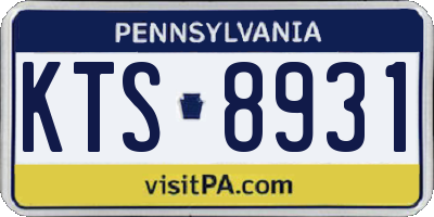 PA license plate KTS8931