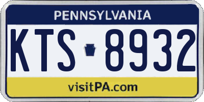 PA license plate KTS8932