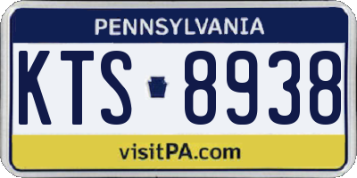 PA license plate KTS8938