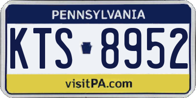 PA license plate KTS8952