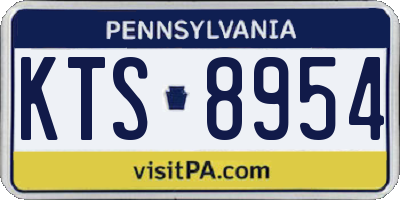 PA license plate KTS8954