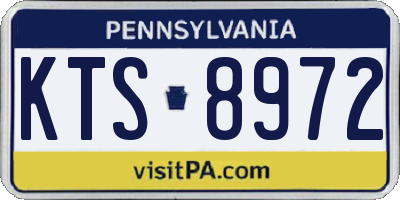 PA license plate KTS8972