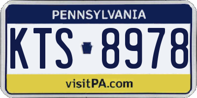 PA license plate KTS8978