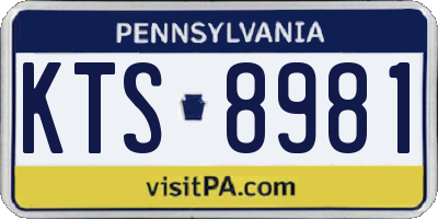PA license plate KTS8981