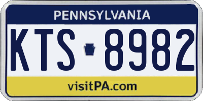 PA license plate KTS8982