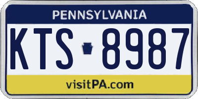 PA license plate KTS8987