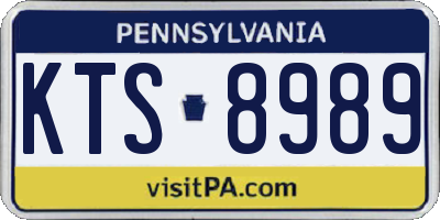 PA license plate KTS8989