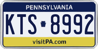 PA license plate KTS8992