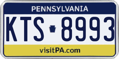 PA license plate KTS8993