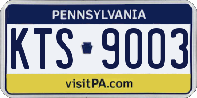 PA license plate KTS9003