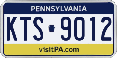 PA license plate KTS9012