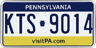 PA license plate KTS9014