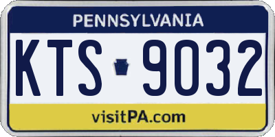 PA license plate KTS9032