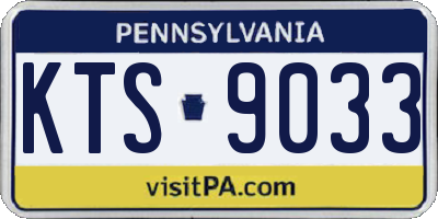 PA license plate KTS9033