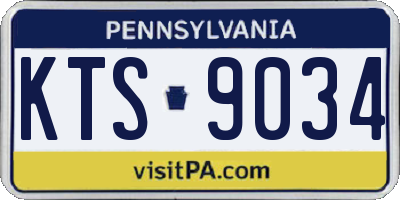 PA license plate KTS9034