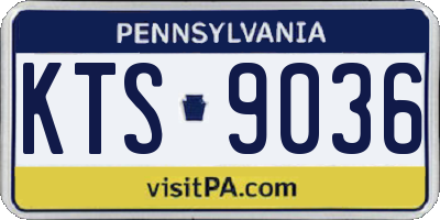 PA license plate KTS9036