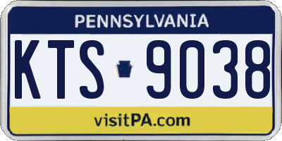 PA license plate KTS9038
