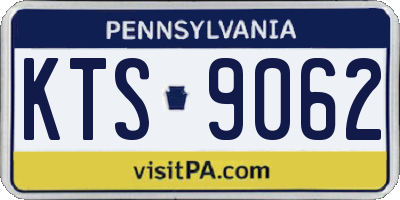 PA license plate KTS9062