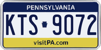 PA license plate KTS9072