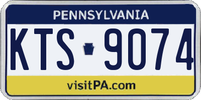 PA license plate KTS9074