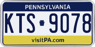 PA license plate KTS9078