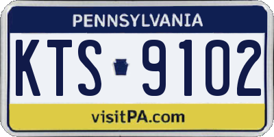 PA license plate KTS9102