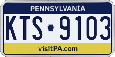 PA license plate KTS9103