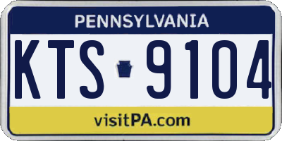 PA license plate KTS9104