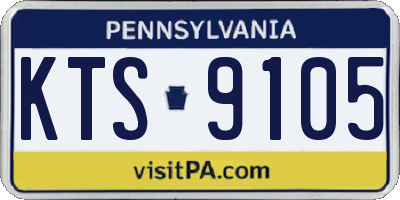 PA license plate KTS9105