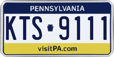 PA license plate KTS9111