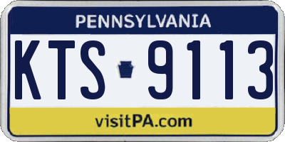 PA license plate KTS9113